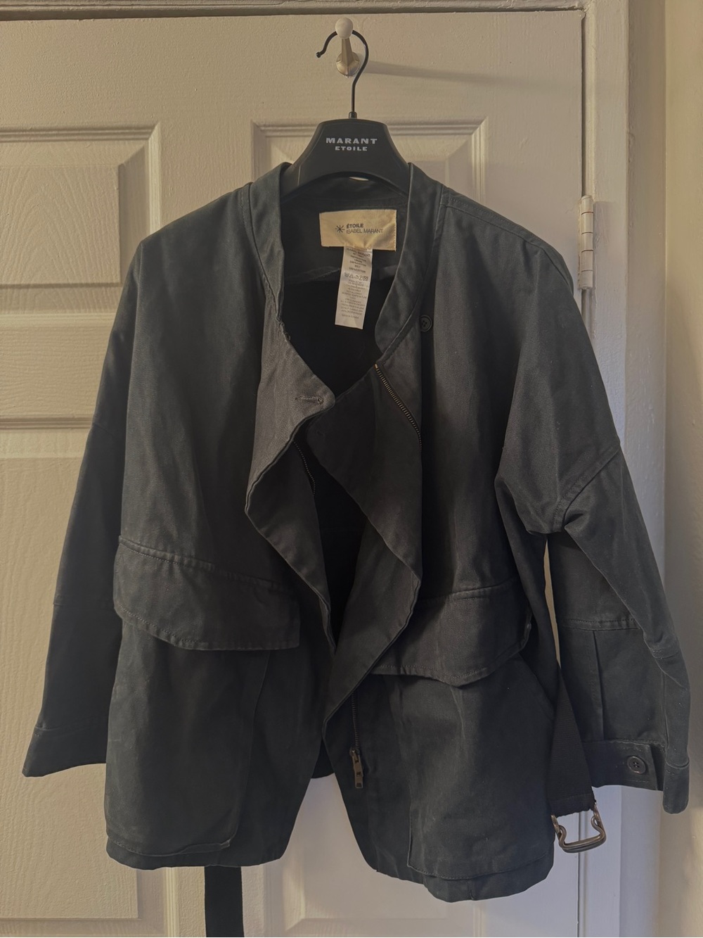 Isabel Marant Etoile Women’s Navy Cascade Utility Jacket with Flap Pockets